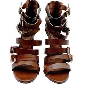 New! Brown Strappy Sandals